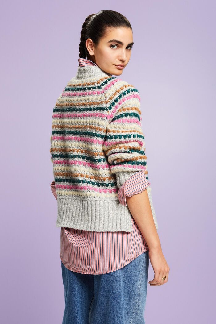 Sweater i uld-/bomuldsmiks, LIGHT GREY, detail image number 3