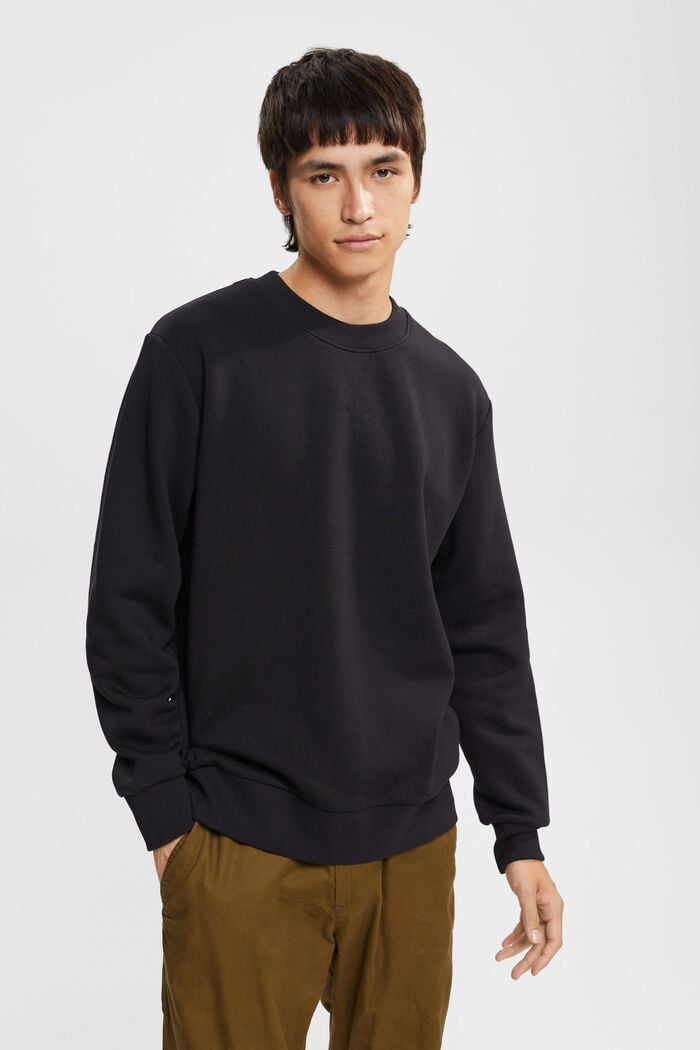 Genanvendte materialer: ensfarvet sweatshirt, BLACK, detail image number 0