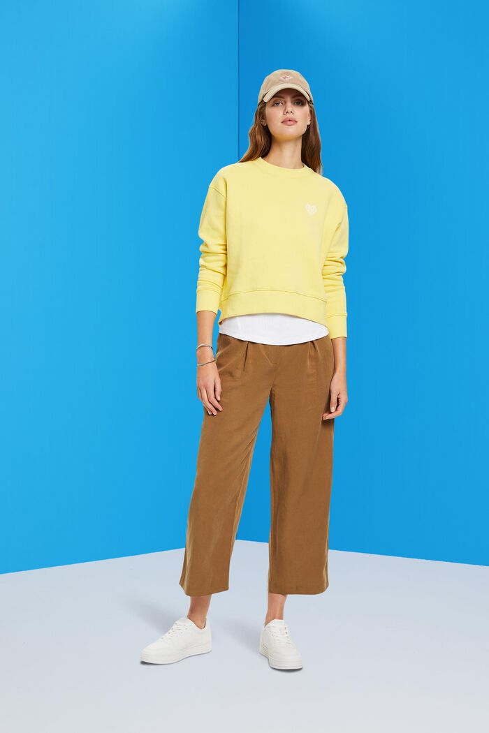 ESPRIT-Bukser med høj cropped vide ben og vores onlinebutik
