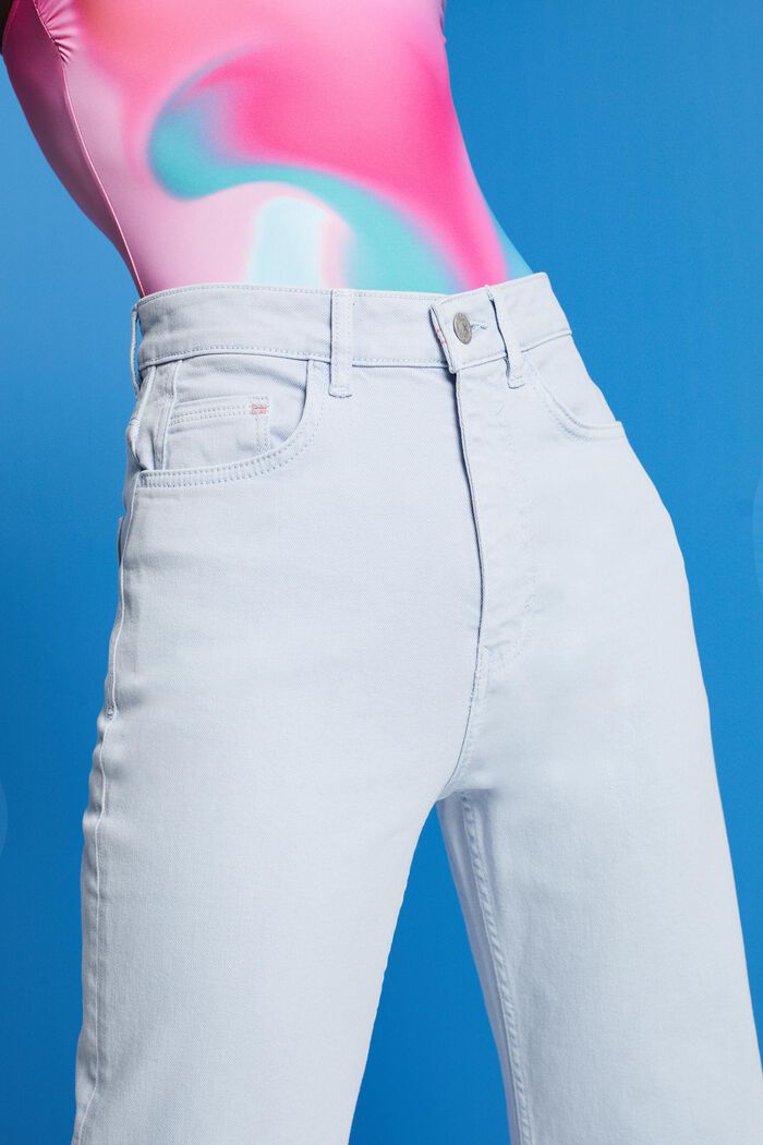 Bukser med høj talje og lige ben, LIGHT BLUE, detail image number 2