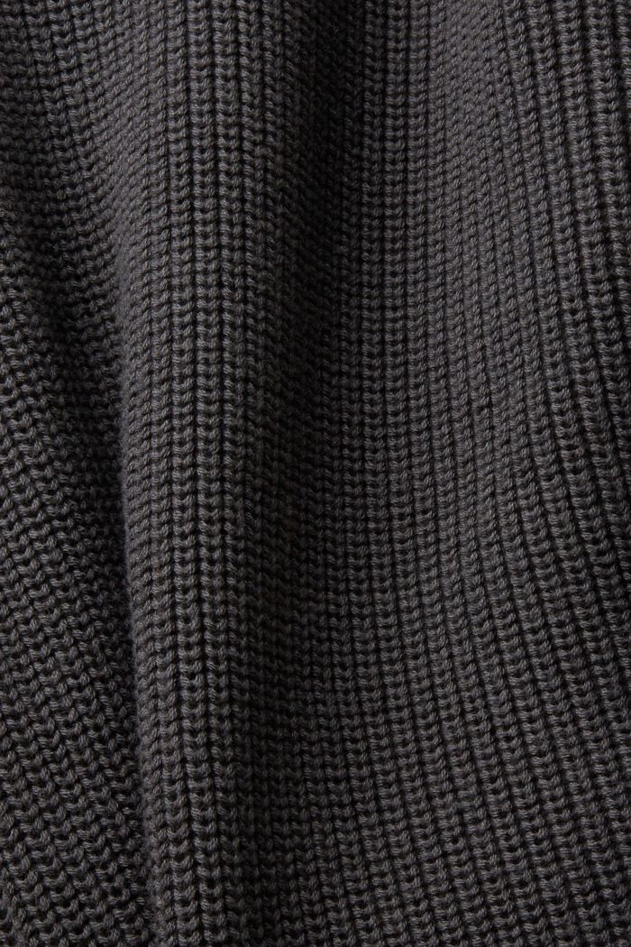 Rullekravesweater med lynlås i halv længde, DARK GREY, detail image number 6