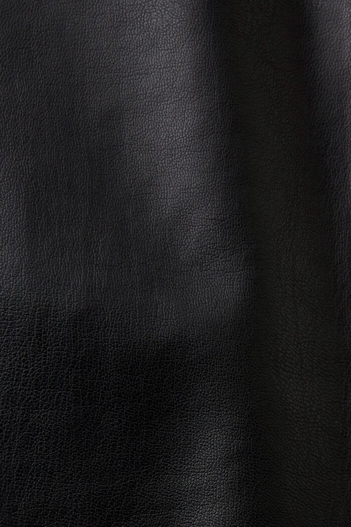 Bukser i kunstlæder med mellemhøj talje, BLACK, detail image number 6