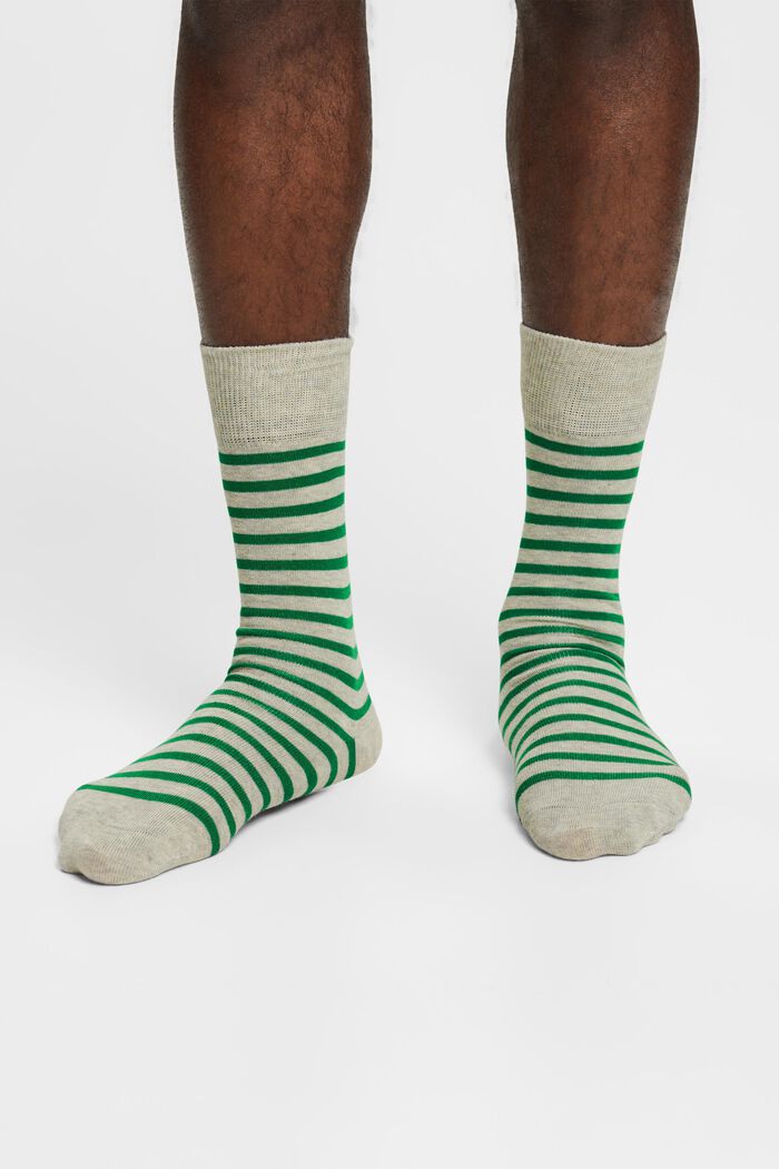 Pakke med 2 par sokker, økologisk bomuld, STORM GREY, detail image number 2