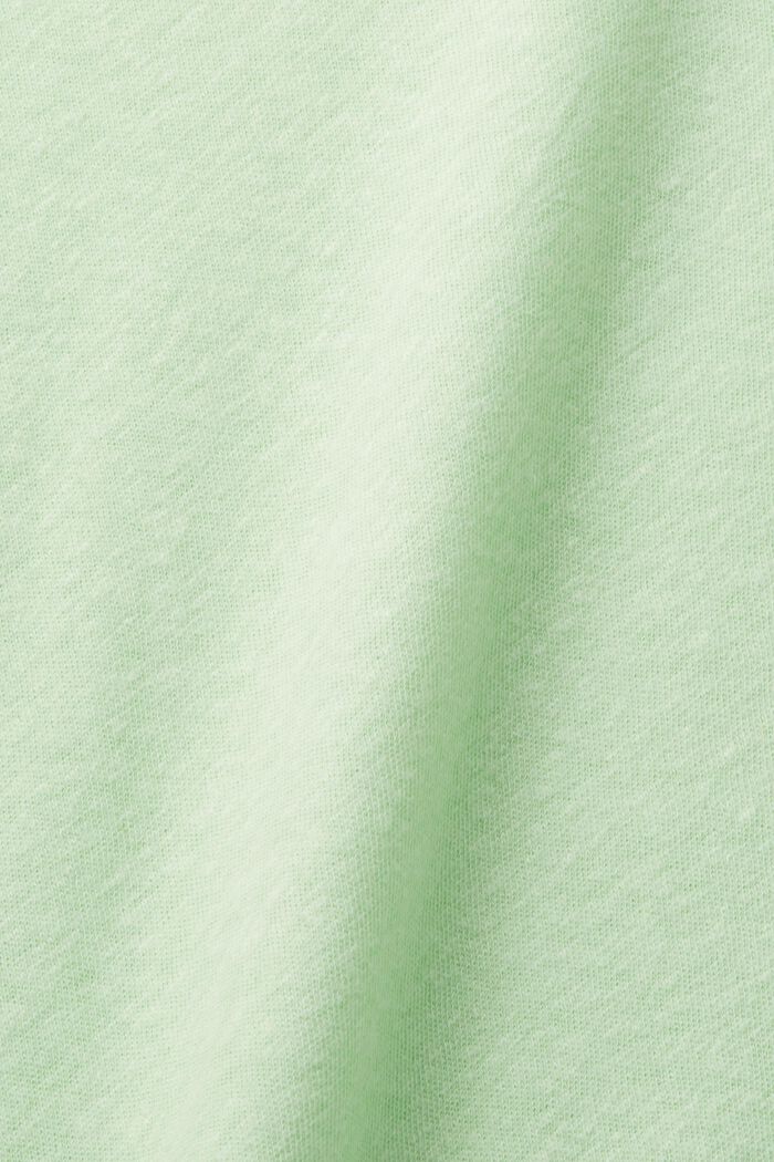 T-shirt i bomulds- og hørmiks, CITRUS GREEN, detail image number 4