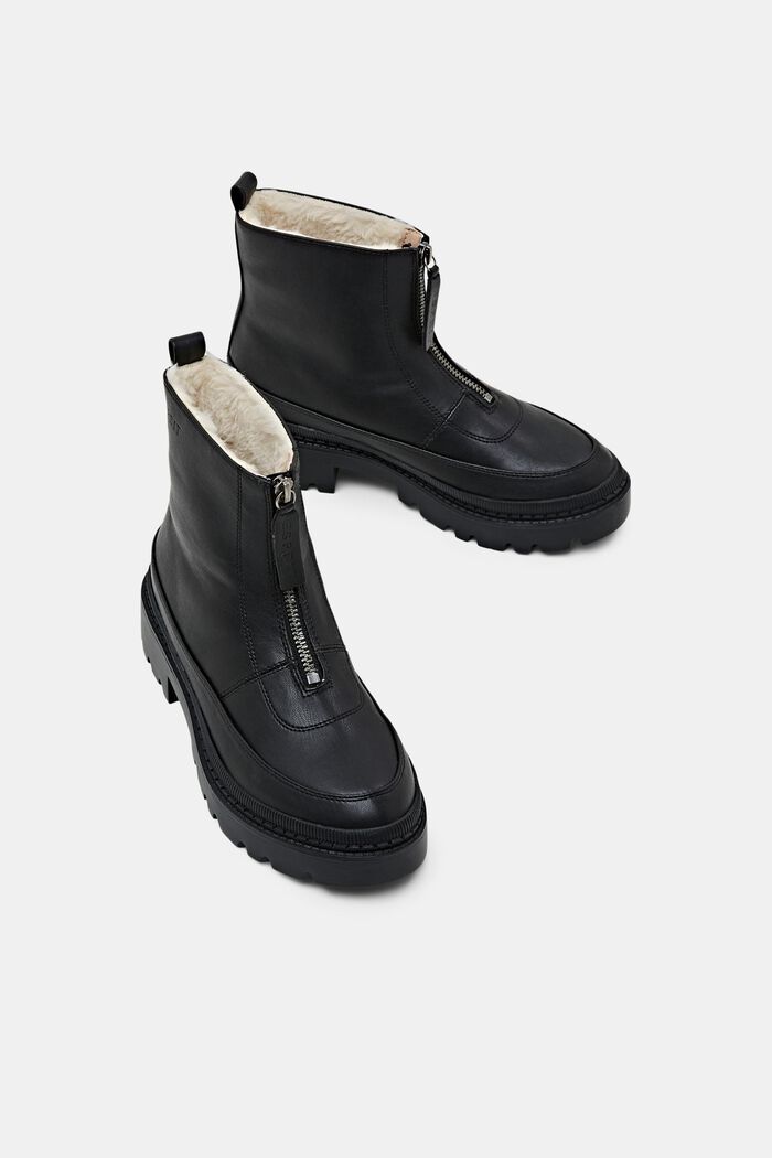 Støvler i imiteret læder med lynlås, BLACK, detail image number 5