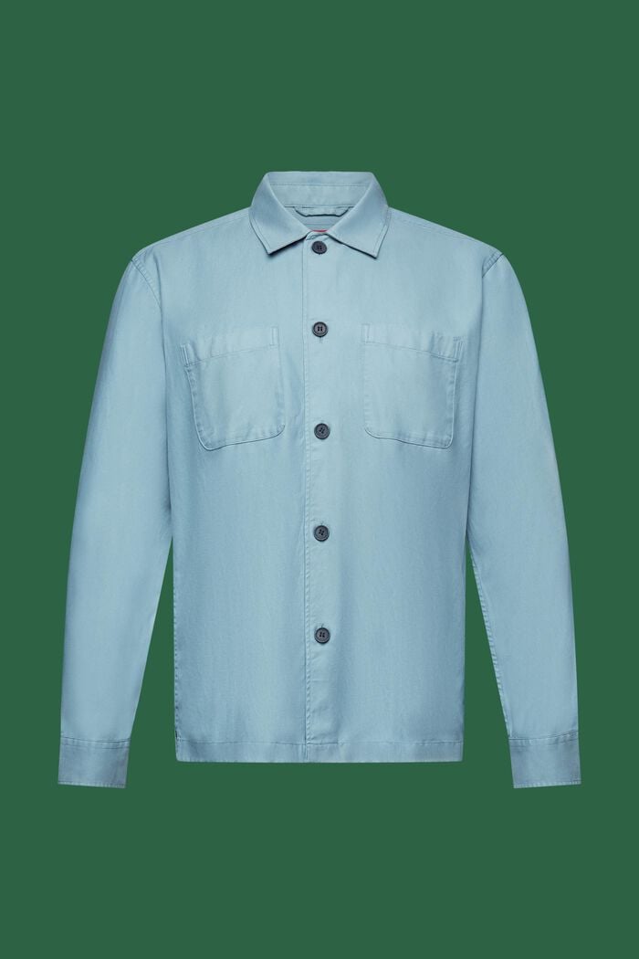 Button down-skjorte i twill, TEAL BLUE, detail image number 7