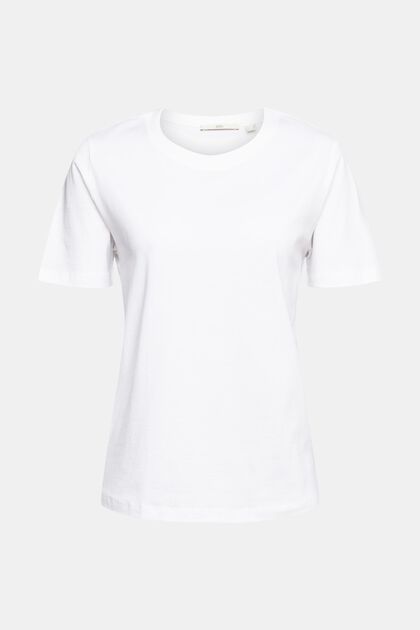 Ensfarvet T-shirt, WHITE, overview