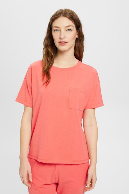 T-shirt med brystlomme, i bomuldsblanding