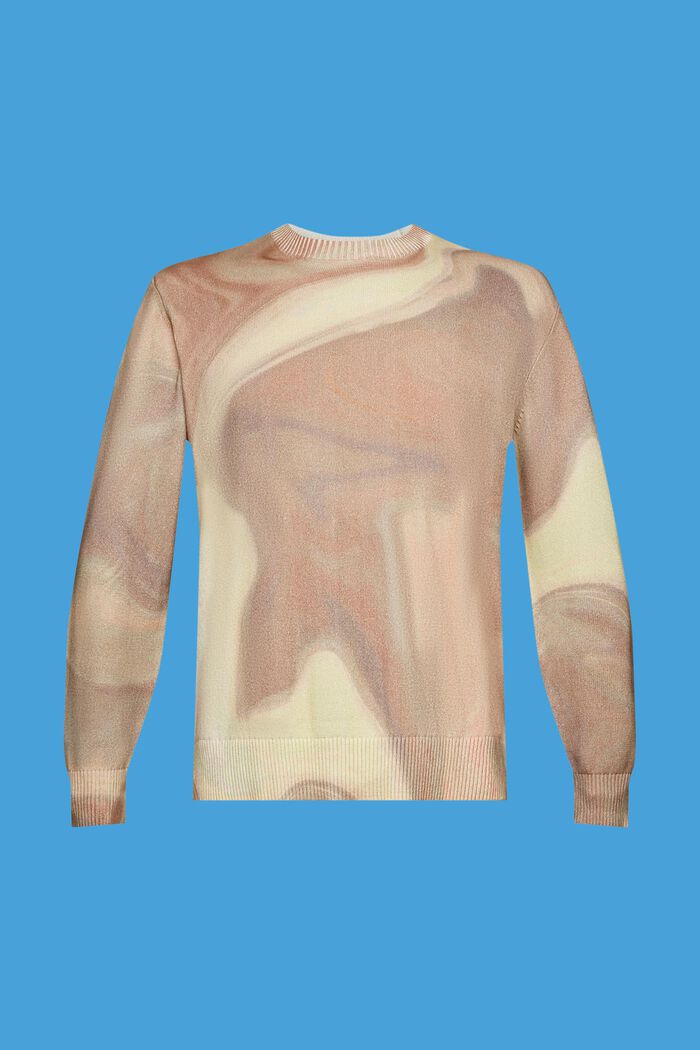 Pullover i vævet bomuld med allover-mønster, LIGHT TAUPE, detail image number 6
