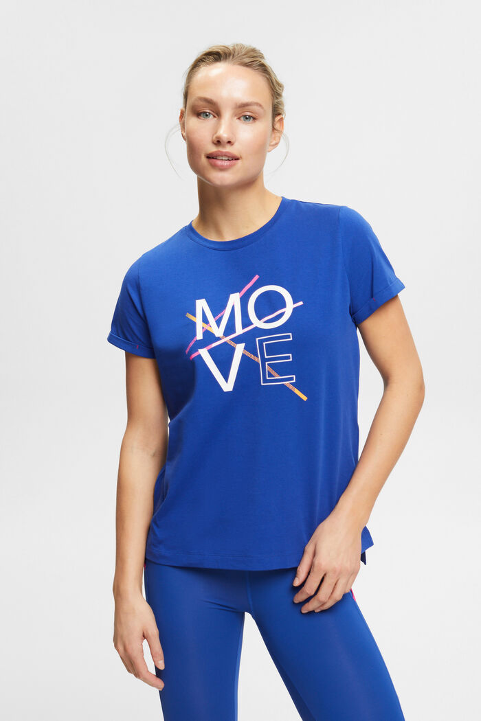 Sporty bomulds-T-shirt, BRIGHT BLUE, detail image number 0