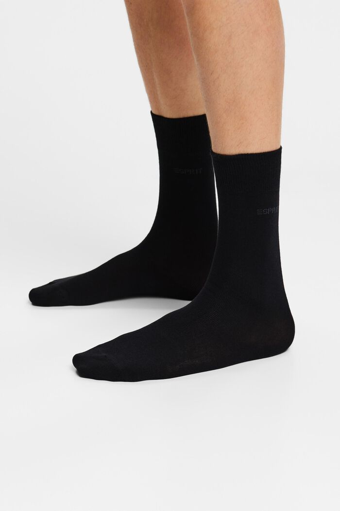 2-pak sokker, økologisk bomuld, BLACK, detail image number 1