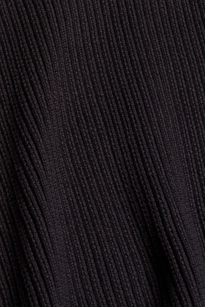 Ribstrik-pullover i 100% økobomuld, BLACK, detail image number 4