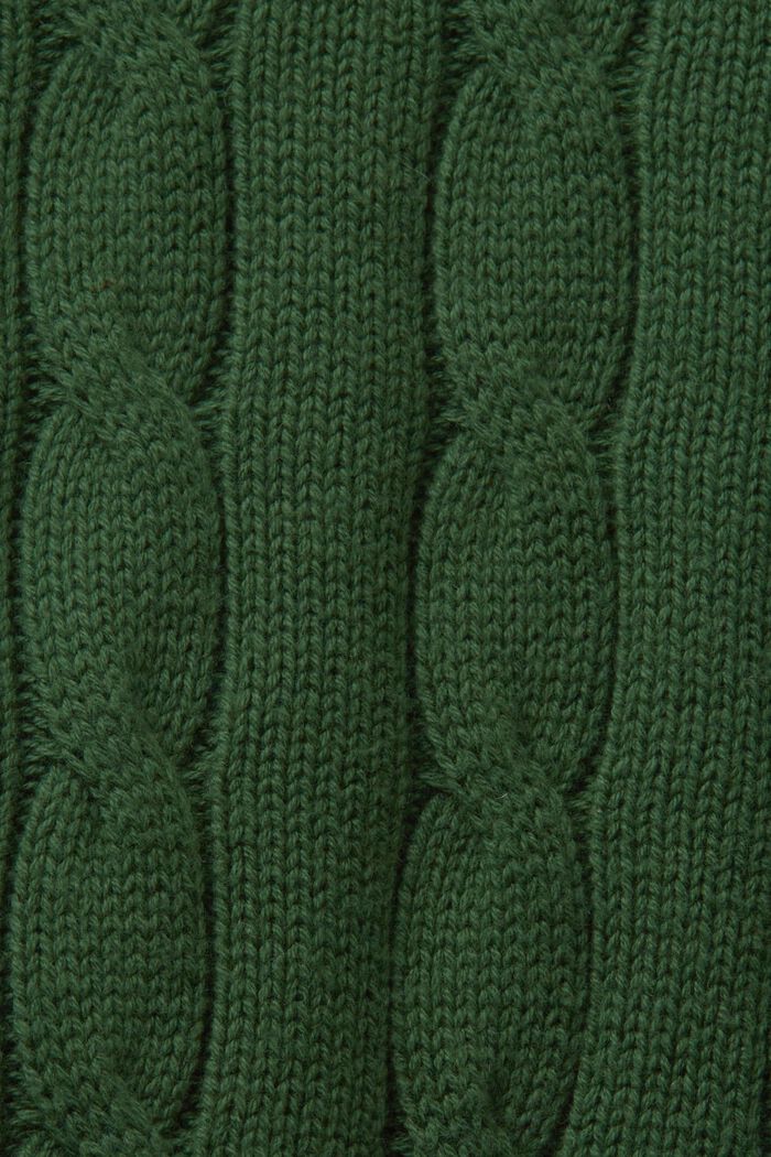 Sweater i kabelstrik med applikeret logo, EMERALD GREEN, detail image number 5