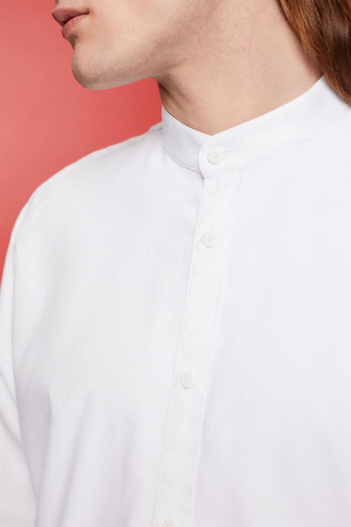 Slim fit-skjorte med båndkrave, WHITE, detail image number 2