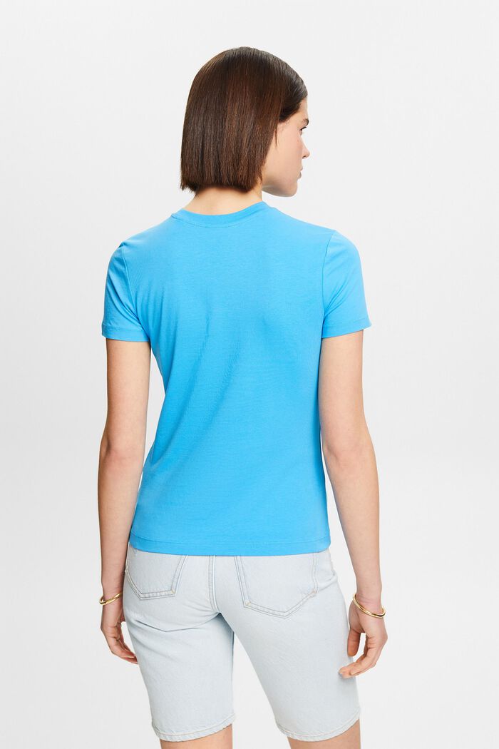 T-shirt med rund hals, BLUE, detail image number 2