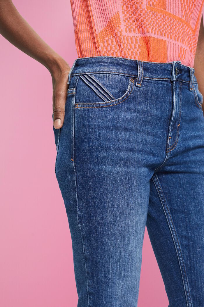 Slim fit-jeans med mellemhøj talje, BLUE MEDIUM WASHED, detail image number 2