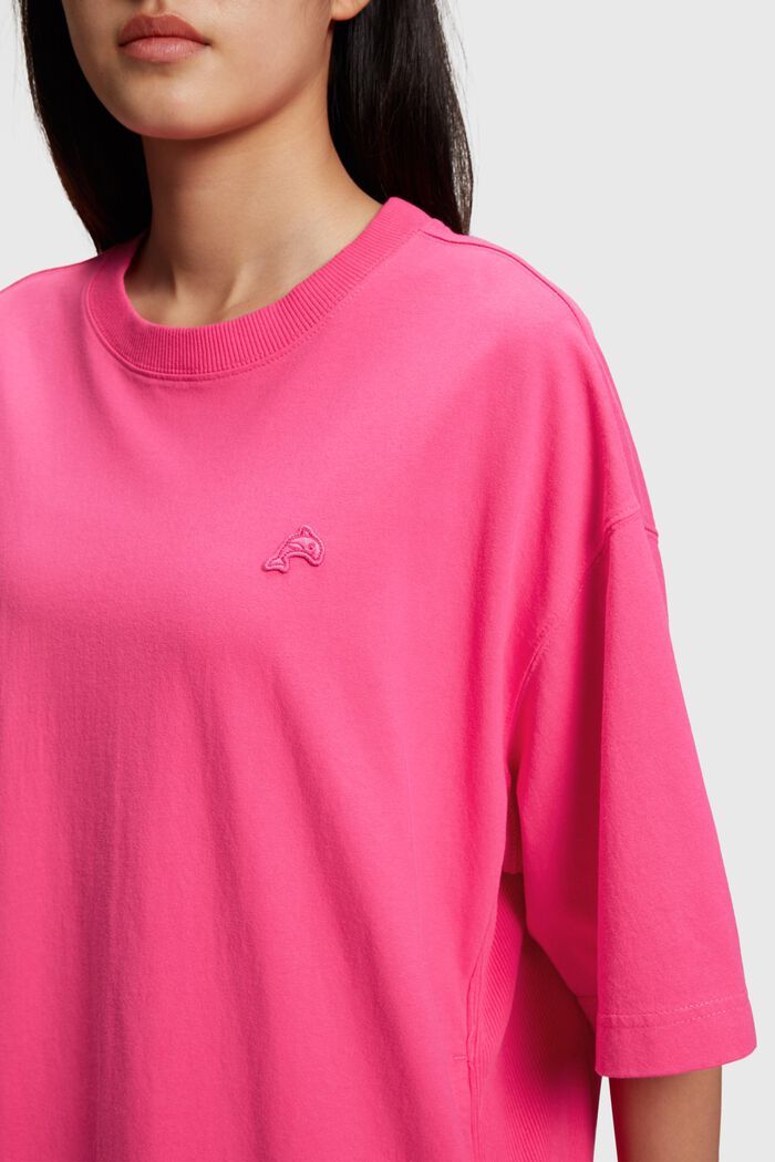 T-shirt-kjole med delfinmærke, PINK, detail image number 2