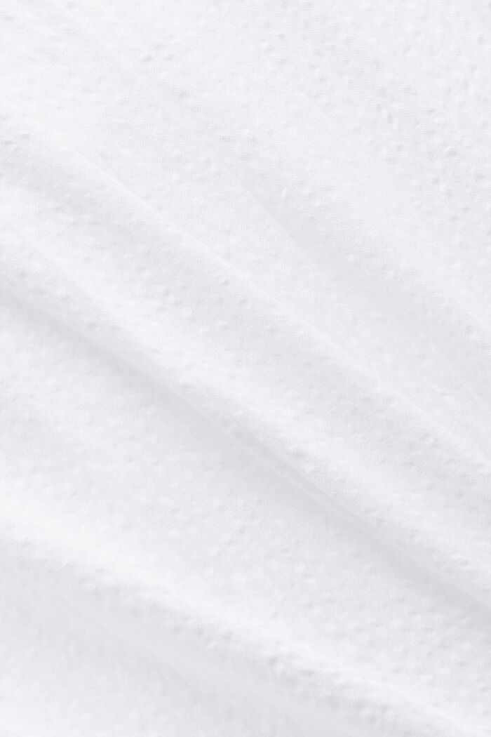 Stribet bluse i bomuld med V-hals, WHITE, detail image number 4