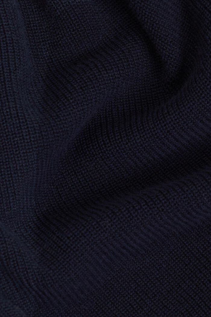 Rullekravesweater i ribstrik med flagermusærmer, NAVY, detail image number 5