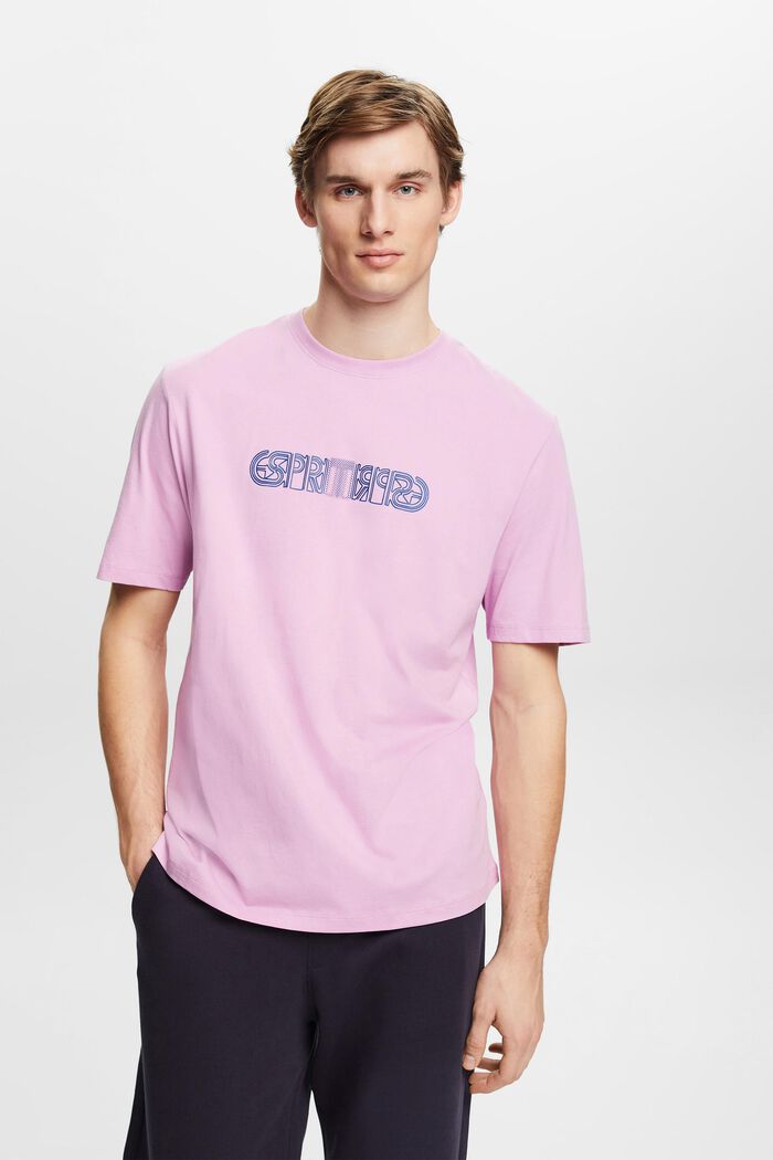 Relaxed fit-T-shirt med logoprint, LILAC, detail image number 0