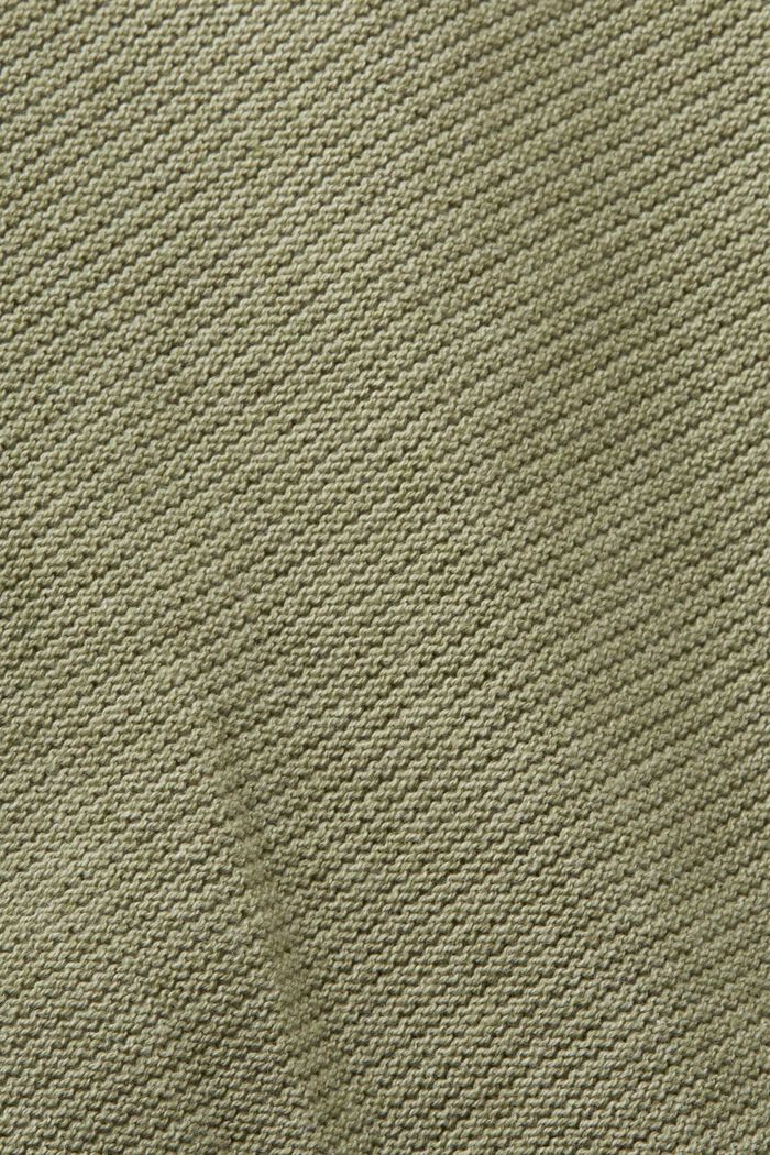 Tekstureret strikpullover med V-hals, LIGHT KHAKI, detail image number 5