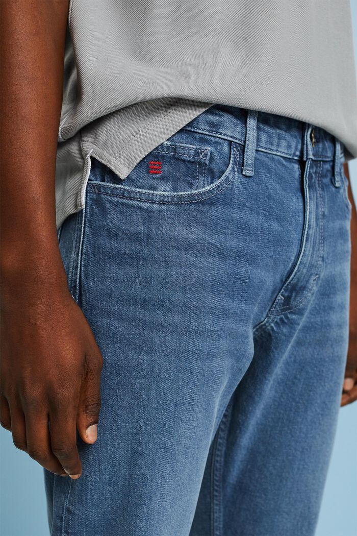 Slim jeans med mellemhøj talje, BLUE MEDIUM WASHED, detail image number 3