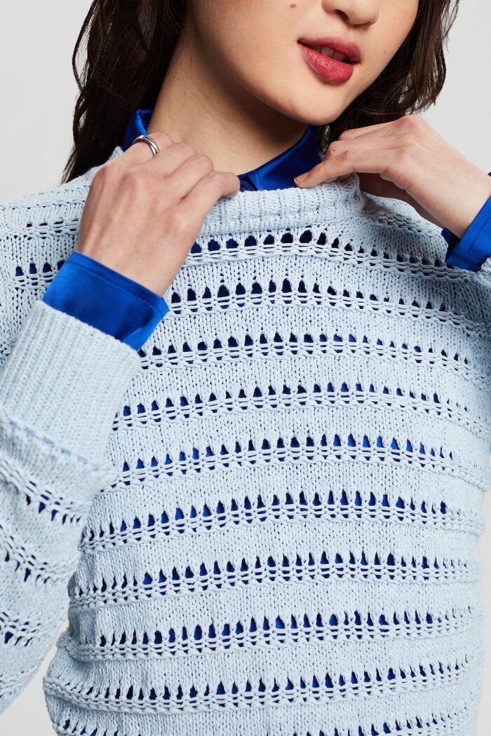Sweater i åben strik, LIGHT BLUE, detail image number 3
