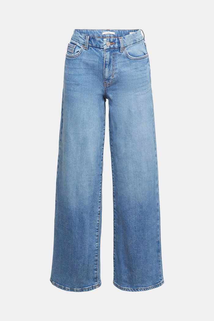 Jeans med vide ben, BLUE MEDIUM WASHED, overview