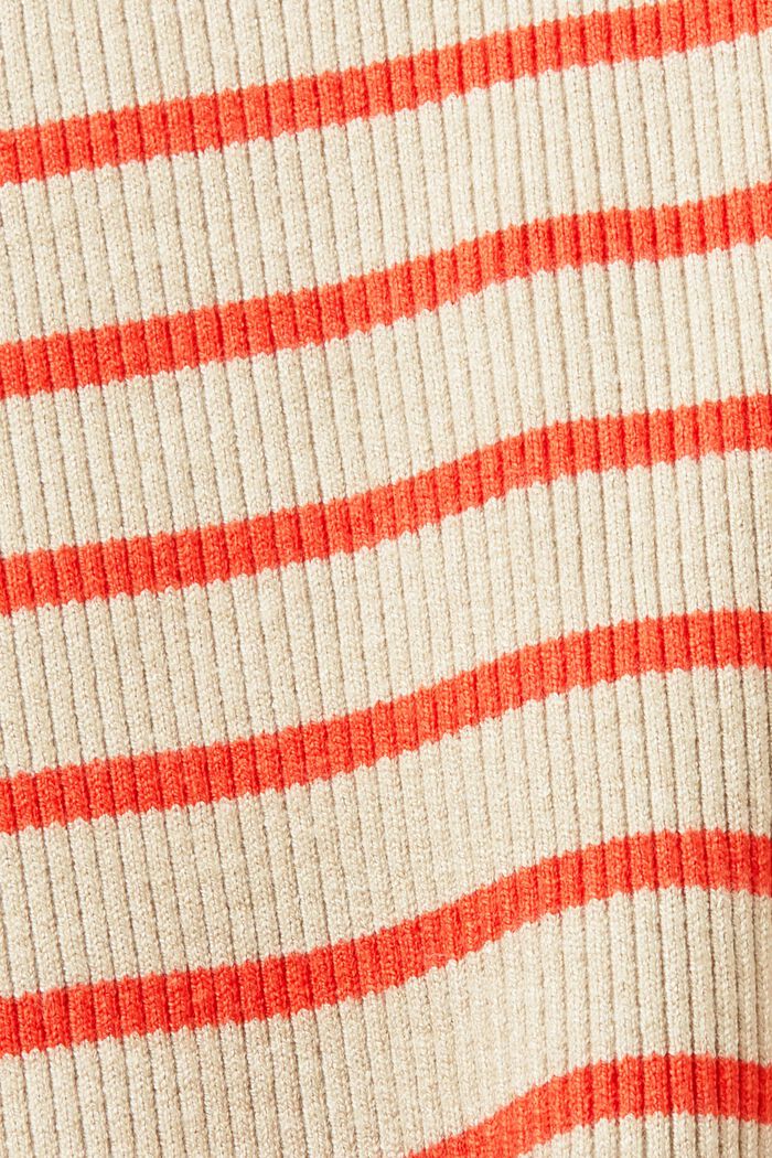 Ribbet sweater med korte ærmer, LIGHT TAUPE, detail image number 6