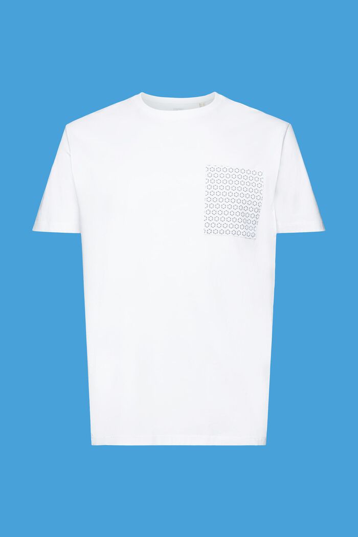 T-shirt i bæredygtig bomuld med brystlomme, WHITE, detail image number 6