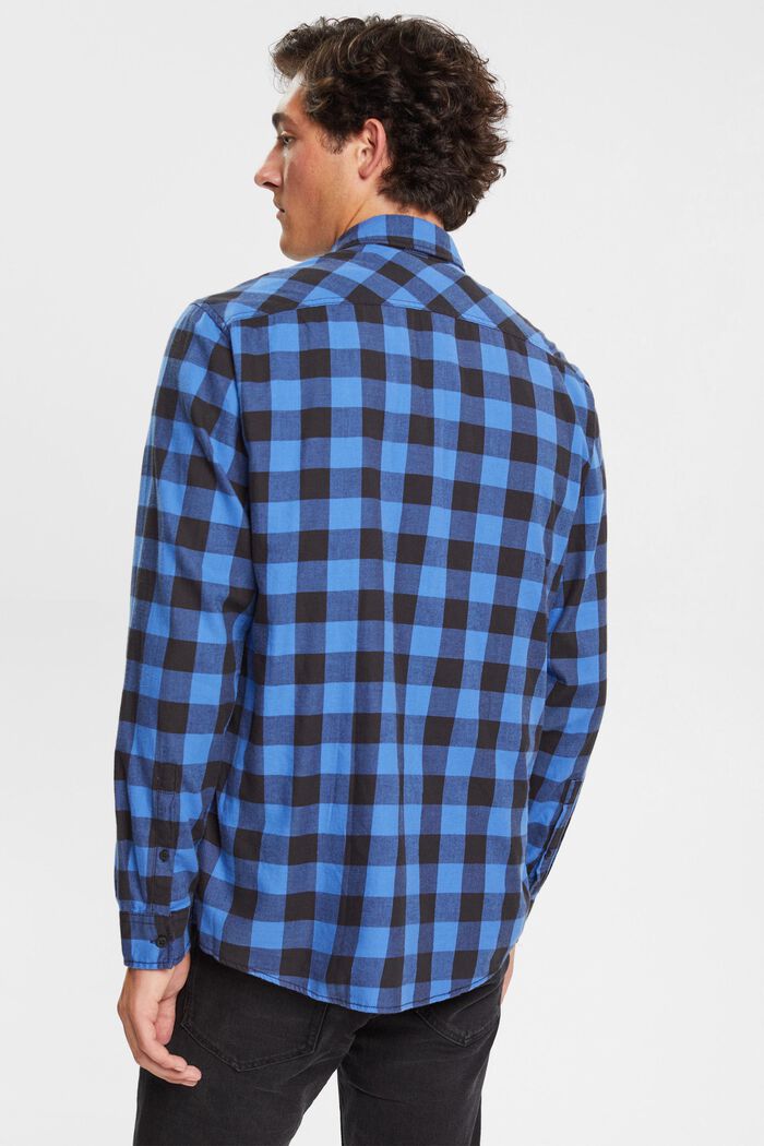 Flonelskjorte med vichytern, i bæredygtig bomuld, BLUE, detail image number 3