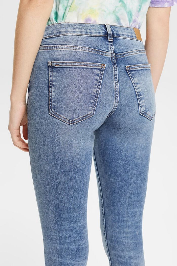 Skinny jeans med mellemhøj talje, BLUE MEDIUM WASHED, detail image number 0