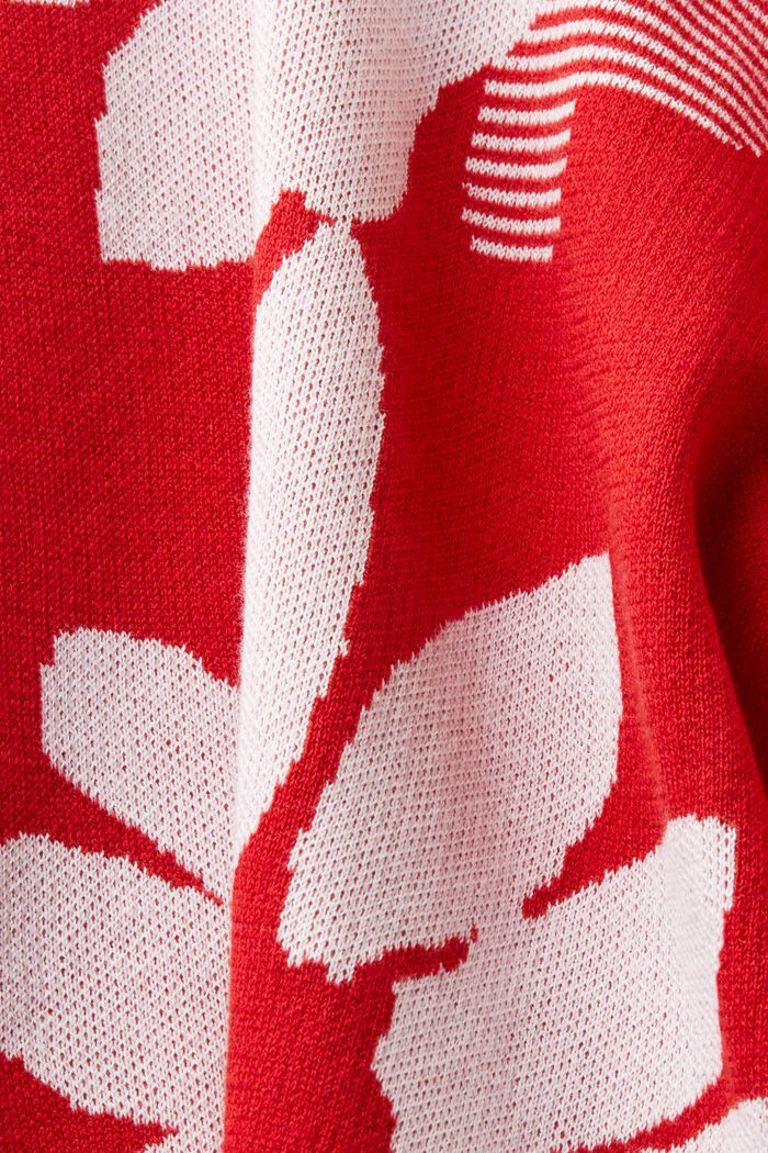 Jacquard-sweatshirt i bomuld, DARK RED, detail image number 5