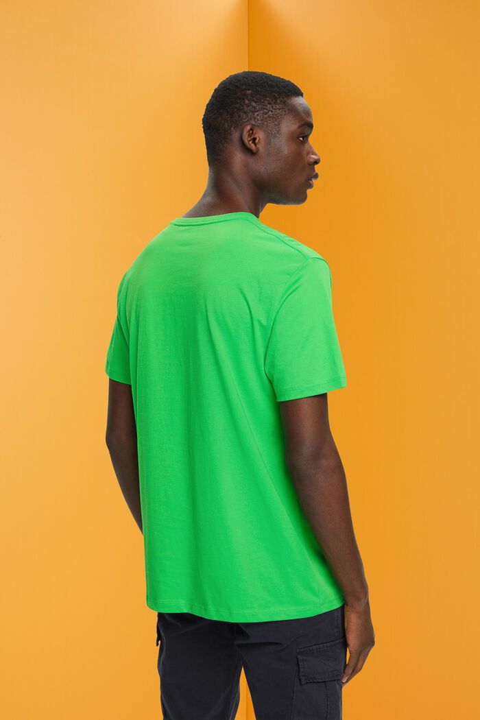 T-shirt i bomuld med print på fronten, GREEN, detail image number 3