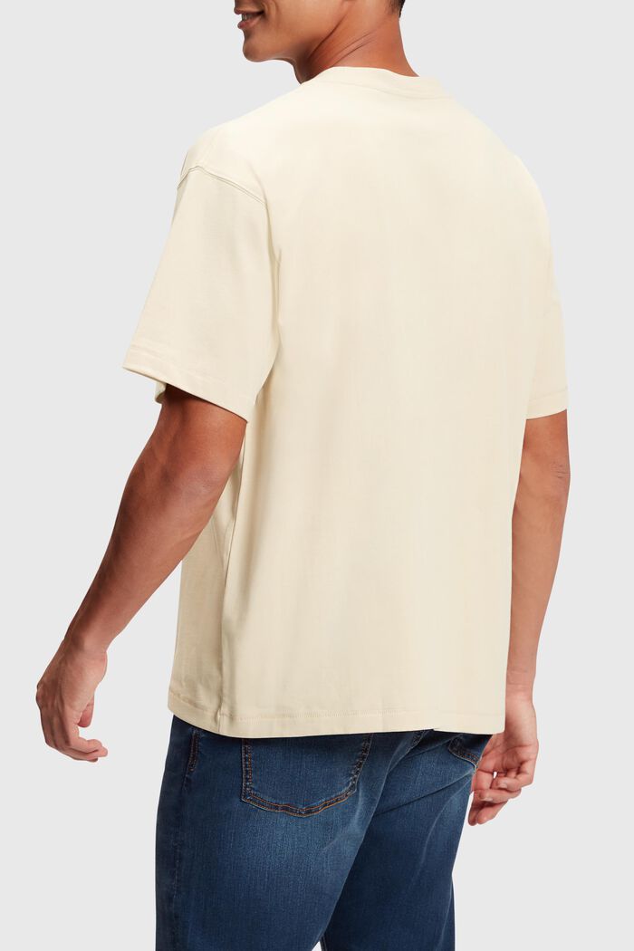 T-shirt med frontpanel med digitalt landskabsprint, BEIGE, detail image number 1