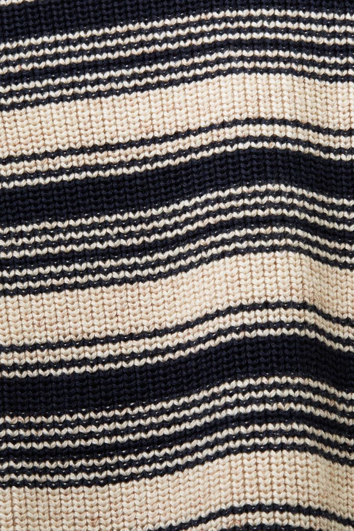 Stribet pullover med rund hals, 100 % bomuld, NAVY, detail image number 5