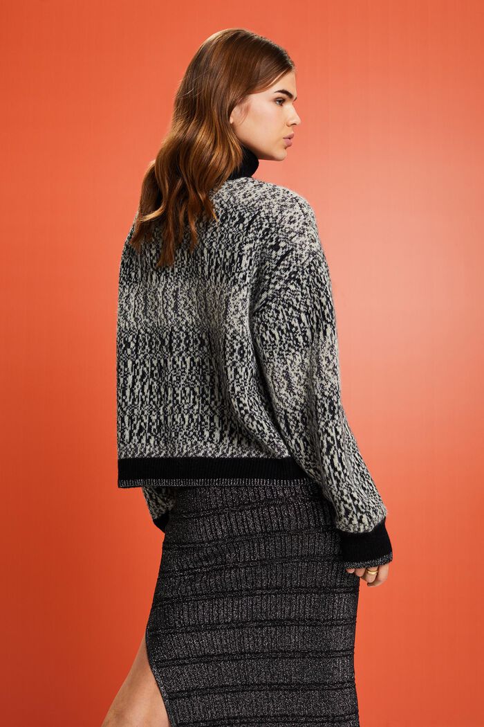 Lamé-sweater med jacquard-mønster, BLACK, detail image number 2