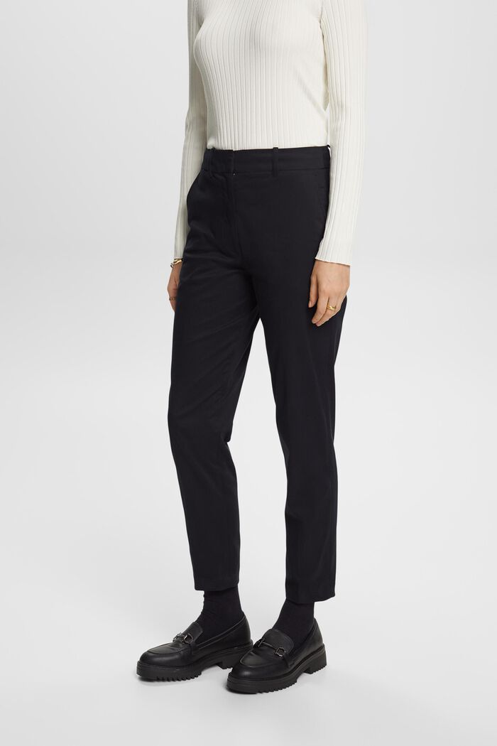 Slim fit-bukser med høj talje, BLACK, detail image number 0