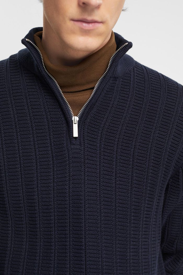 Chunky pullover med lynlås i halv længde, NAVY, detail image number 2