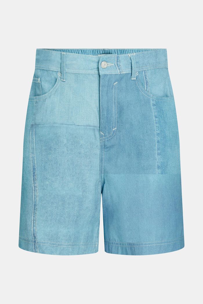 Shorts med allover-print i denim, BLUE MEDIUM WASHED, detail image number 4