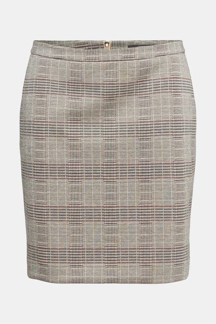 Kort nederdel med glencheck-tern
