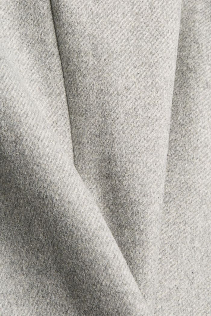 Med uld: frakke med bred krave, LIGHT GREY, detail image number 4