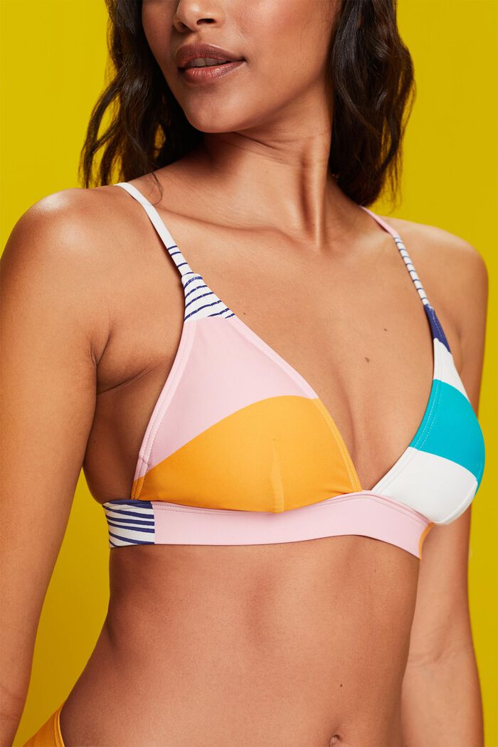 Polstret bikinitop med mønstermiks, SAND, detail image number 1