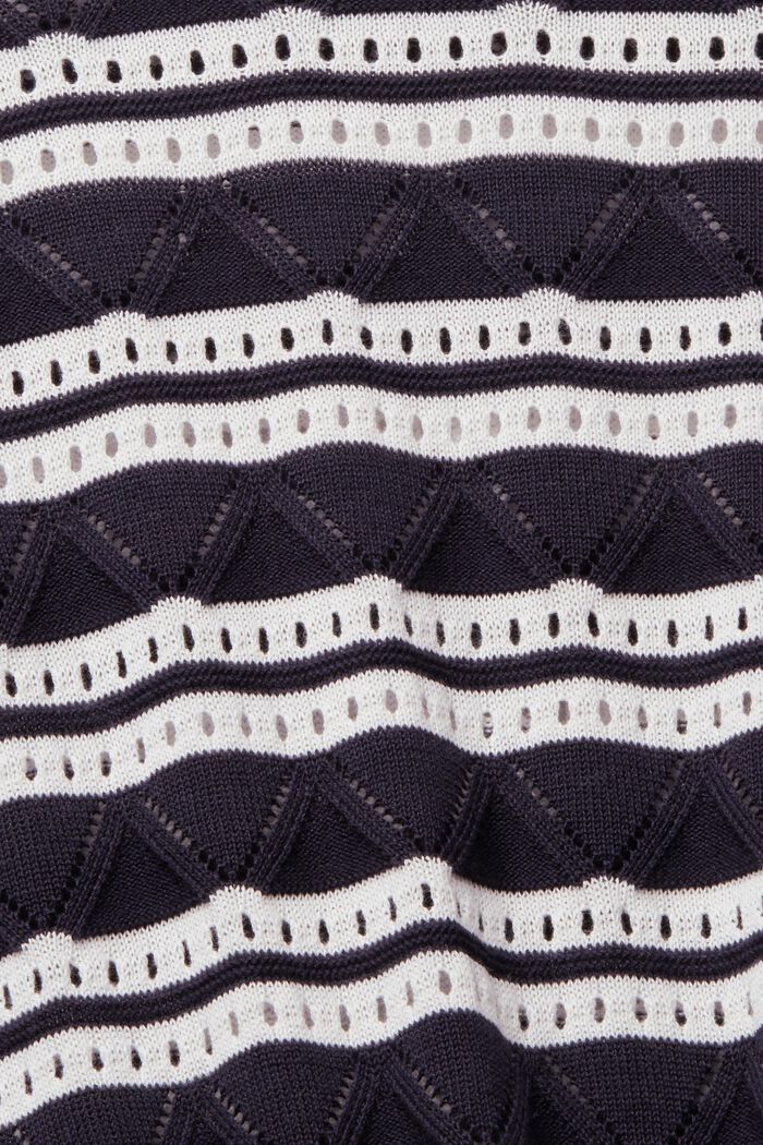 Pointelle-pullover med striber, NAVY, detail image number 1
