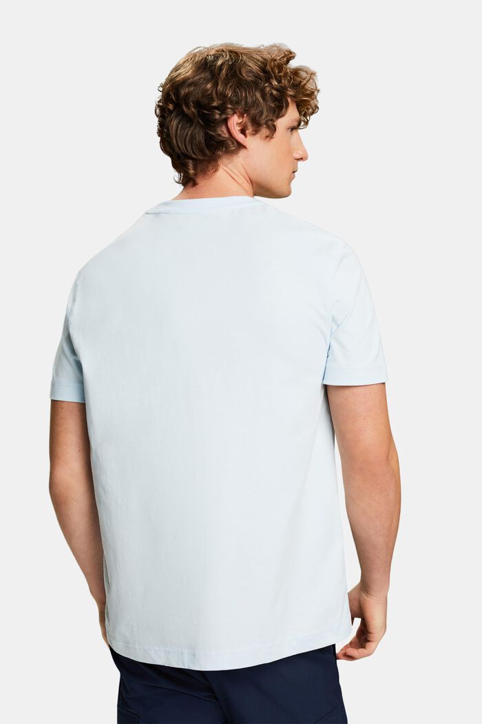 T-shirt med rund hals og logo, PASTEL BLUE, detail image number 3