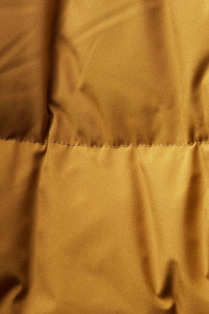 Pufferfrakke med dun, KHAKI BEIGE, detail image number 5
