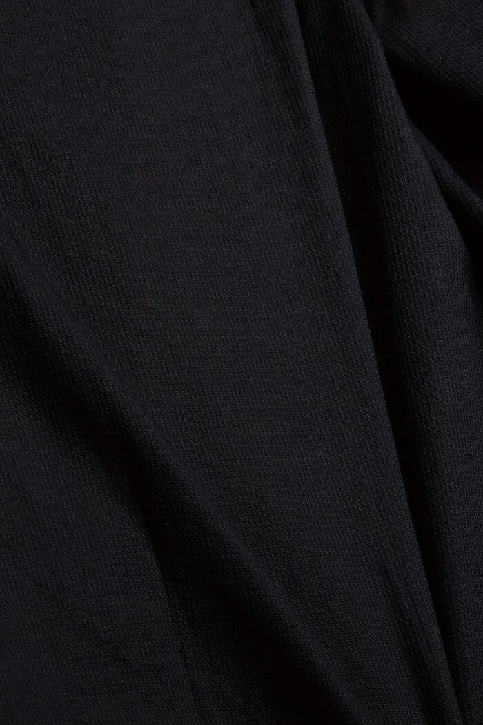 Bomuldsskjorte med kinakrave, BLACK, detail image number 3