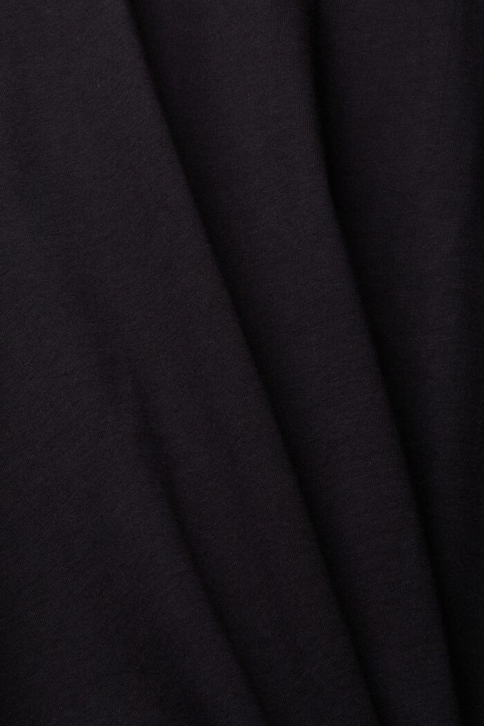 Ensfarvet T-shirt, BLACK, detail image number 4