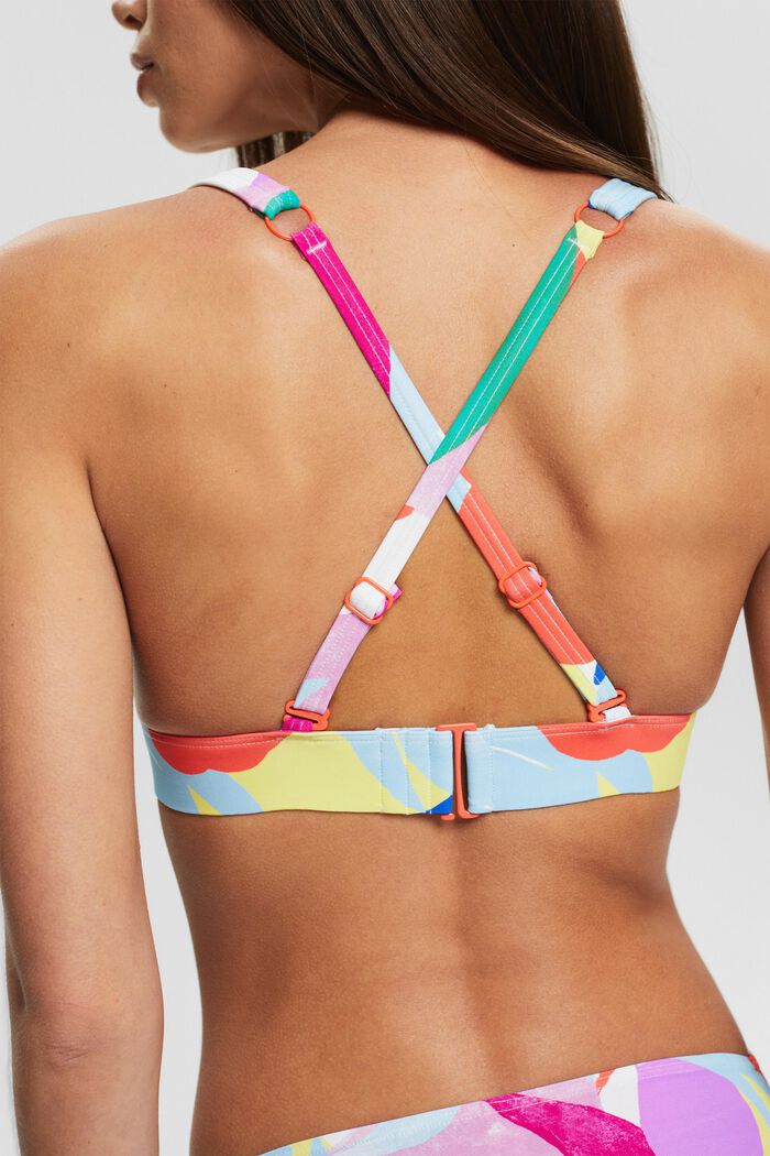 Genbrugte materialer: bikinitop med farverigt mønster, VIOLET, detail image number 4