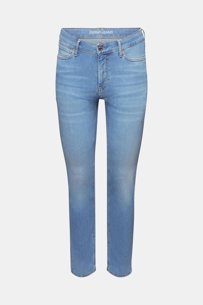 Skinny jeans med mellemhøj talje, BLUE LIGHT WASHED, detail image number 6